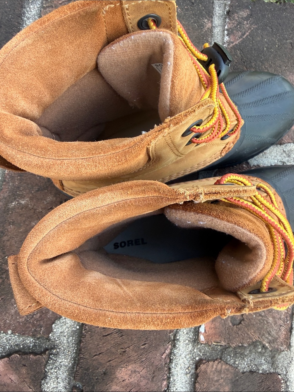 Sorel Tan and Black Lace-Up Duck Boots size 7 - Picture 4 of 11